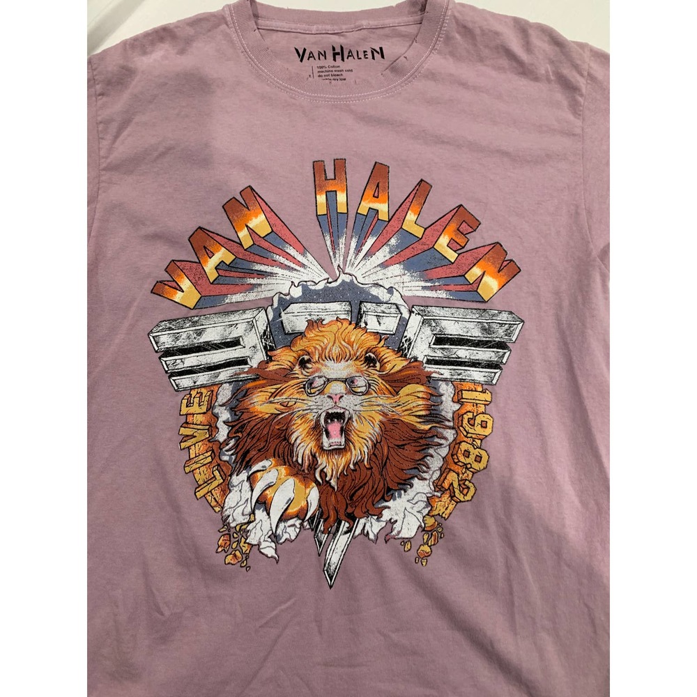 Van Halen Live 1982 Pink Graphic Tee T-shirt Size S/M - Picture 3 of 9